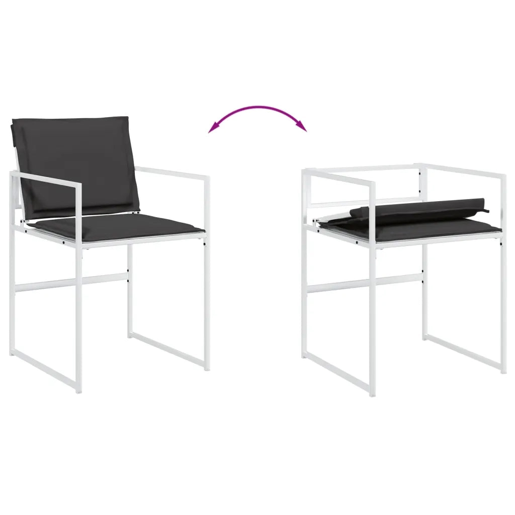 Set da Pranzo da Giardino 9 pz con Cuscini Bianco in Textilene 3295108
