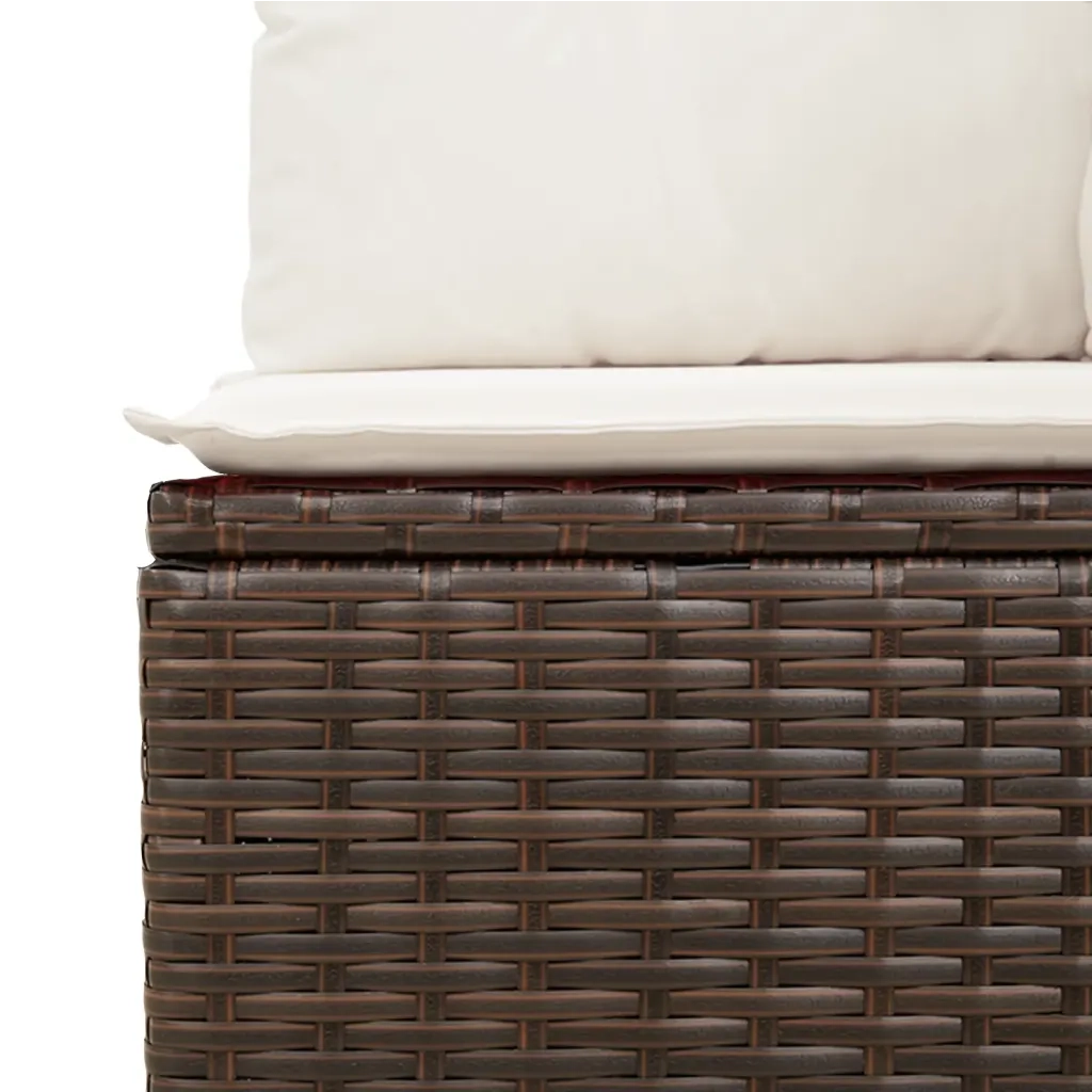 Set Divani da Giardino 7 pz con Cuscini Marrone in Polyrattan 3220502