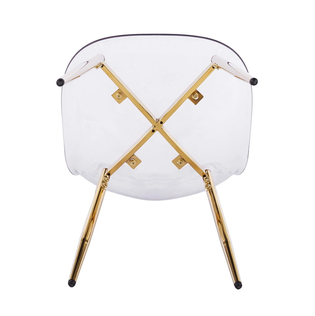 SEDIA Trasparente 53x47x51 cm ABS Metallo Set da 4 pezzi Oro