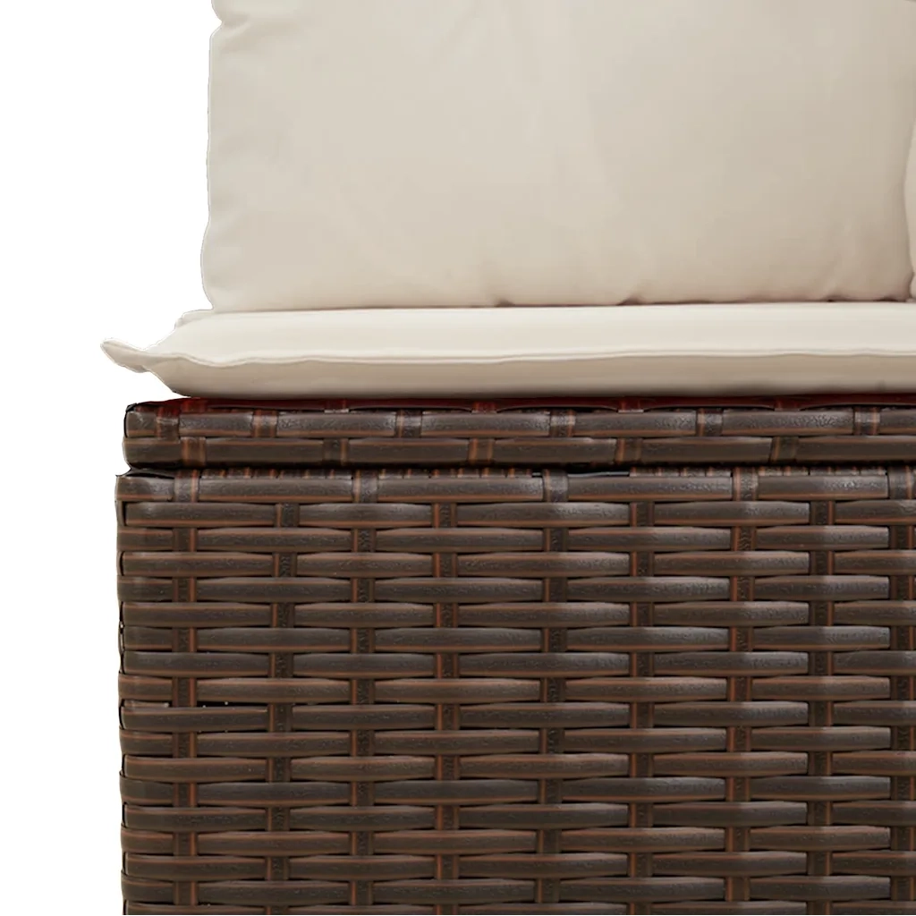 Divano da Giardino a 2 Posti-Sofa da giardino con Cuscini in Polyrattan Marrone 839095