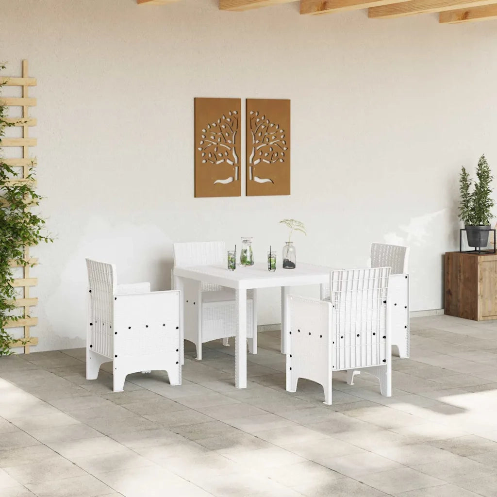 Set da Pranzo per Giardino 5 pcs Bianco Polipropilene 3378544