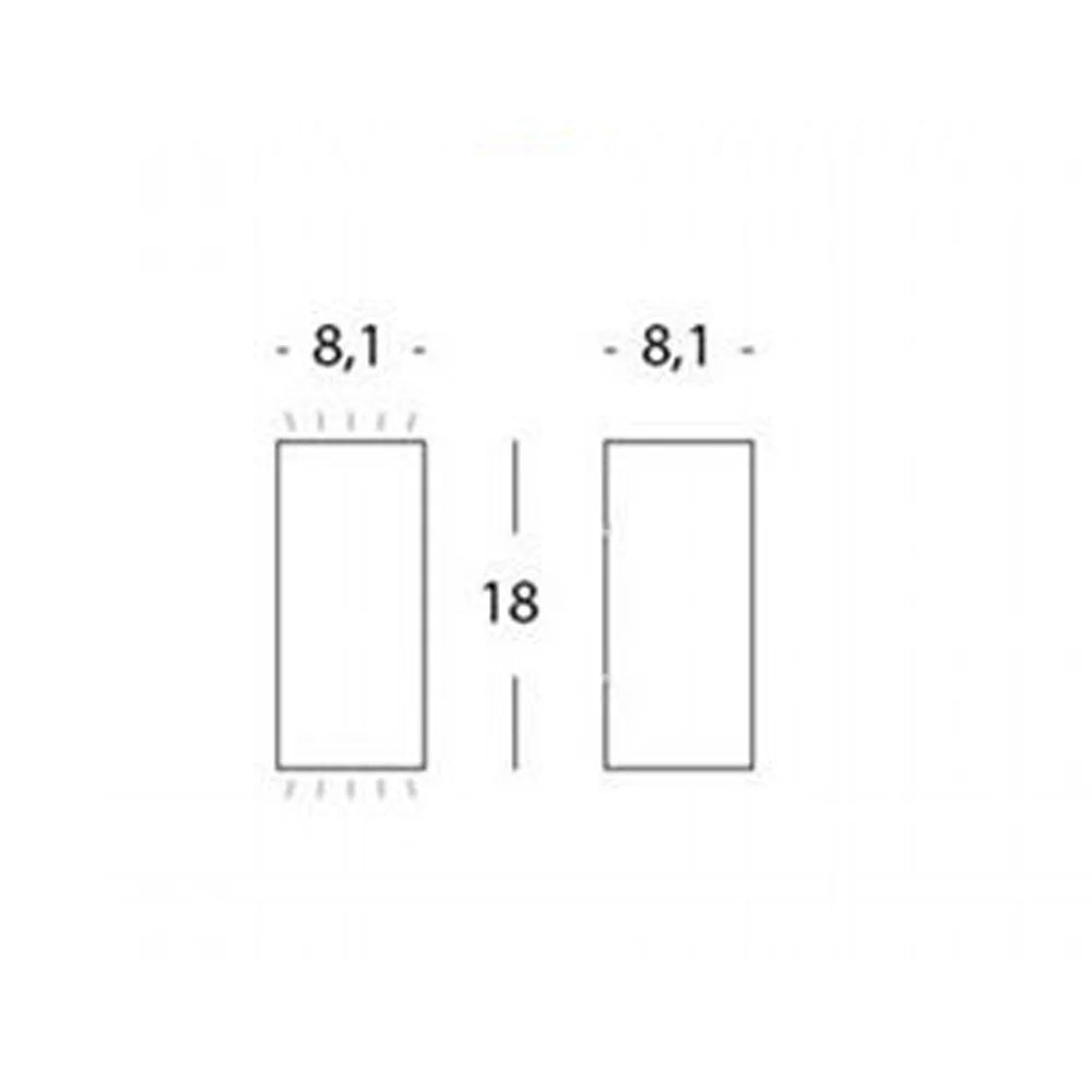 Applique Da Esterno Moderna Tower Alluminio E Vetro Nero E Oro Led 6,6W 3000K