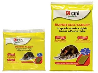 COLLA PER TOPI SU TAVOLETTA ECO-TABLET- - SUPER, confezione 2 tavolette adesive cm.19x28 - 24 confezione ZAPI