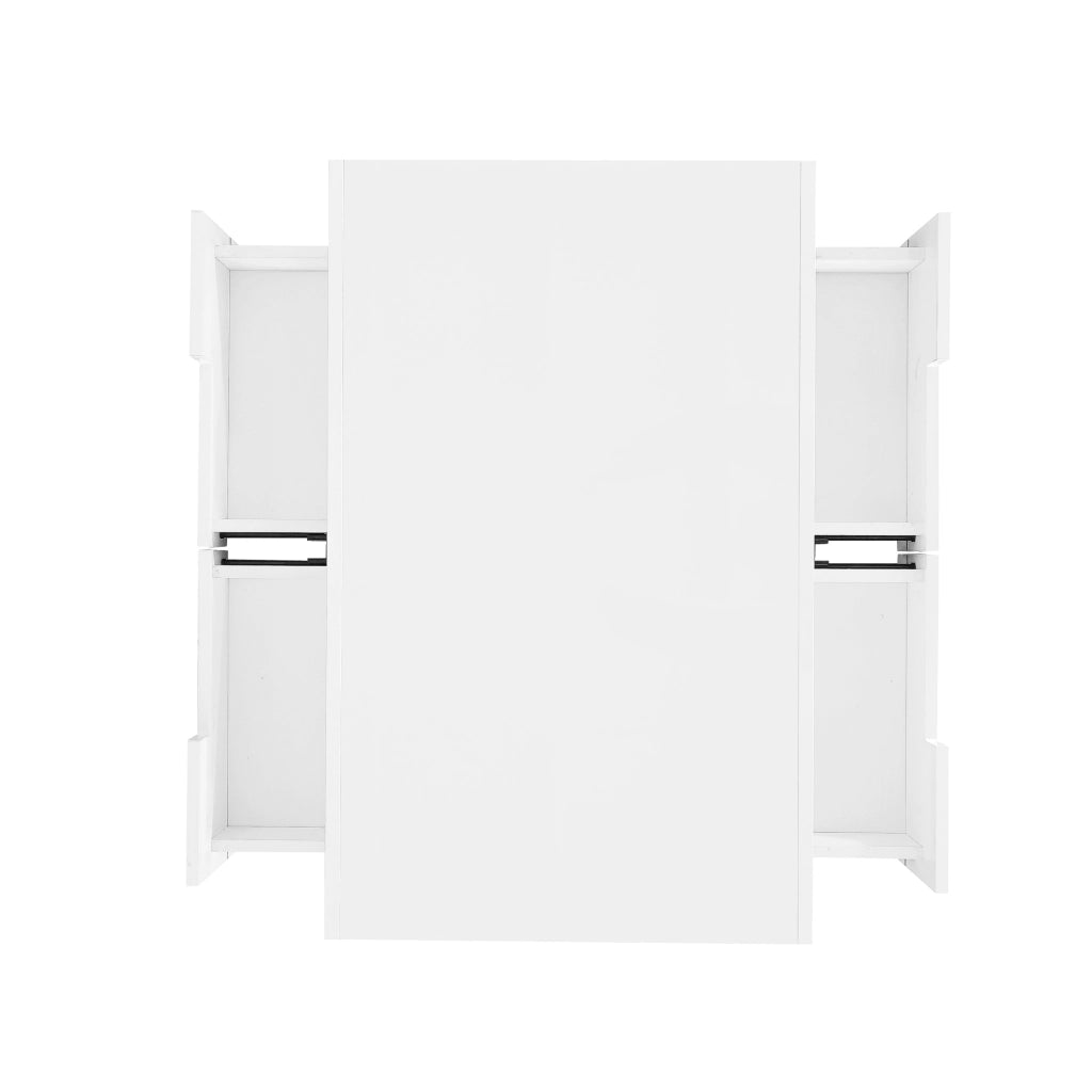 TAVOLO DA CAFFÈ 80x50x36 cm Bianco lucido con LED e 4 cassetti