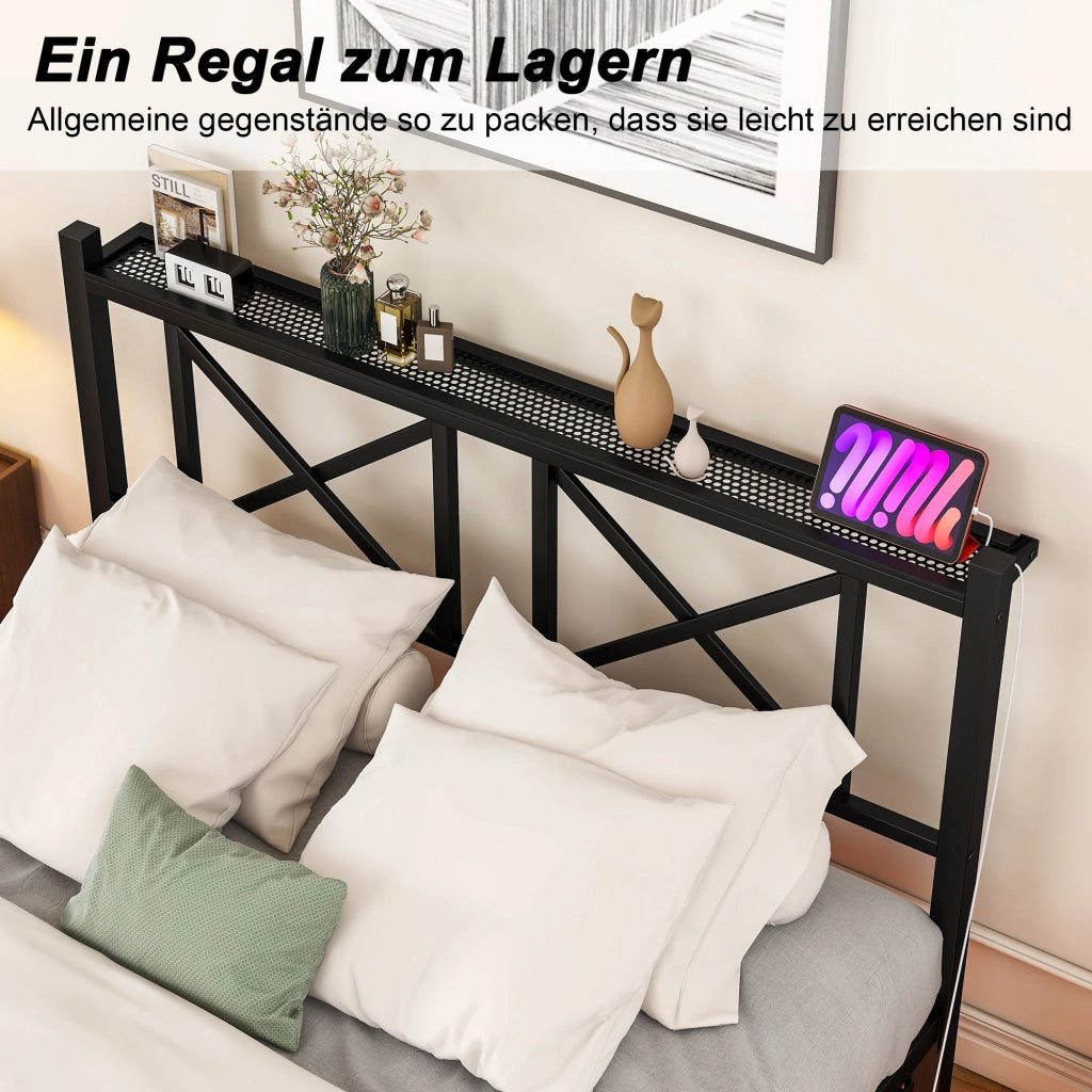 letto a baldacchino metallo nero 120 x 200 cm