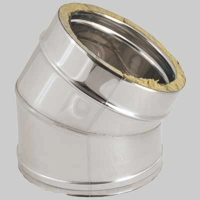 CURVA A 45  ° DOPPIA PARETE  Int.  EE ? 130  Est.  EE ? 180     MADE IN ITALY