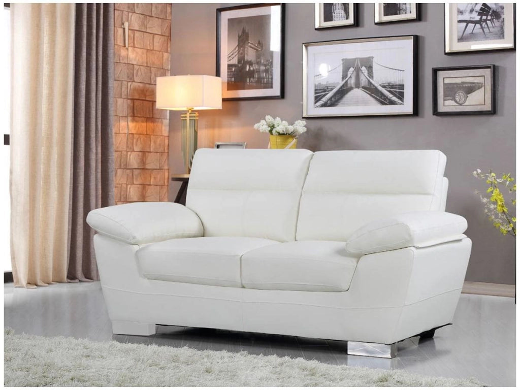 Divano in pelle rigenerata / PVC "DALLAS" - 2 posti - Bianco
