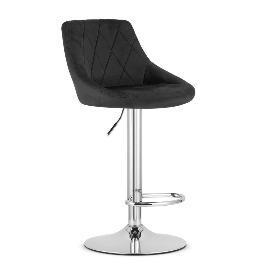 Sgabello da bar girevole OSKAR KAST velluto nero con base cromata