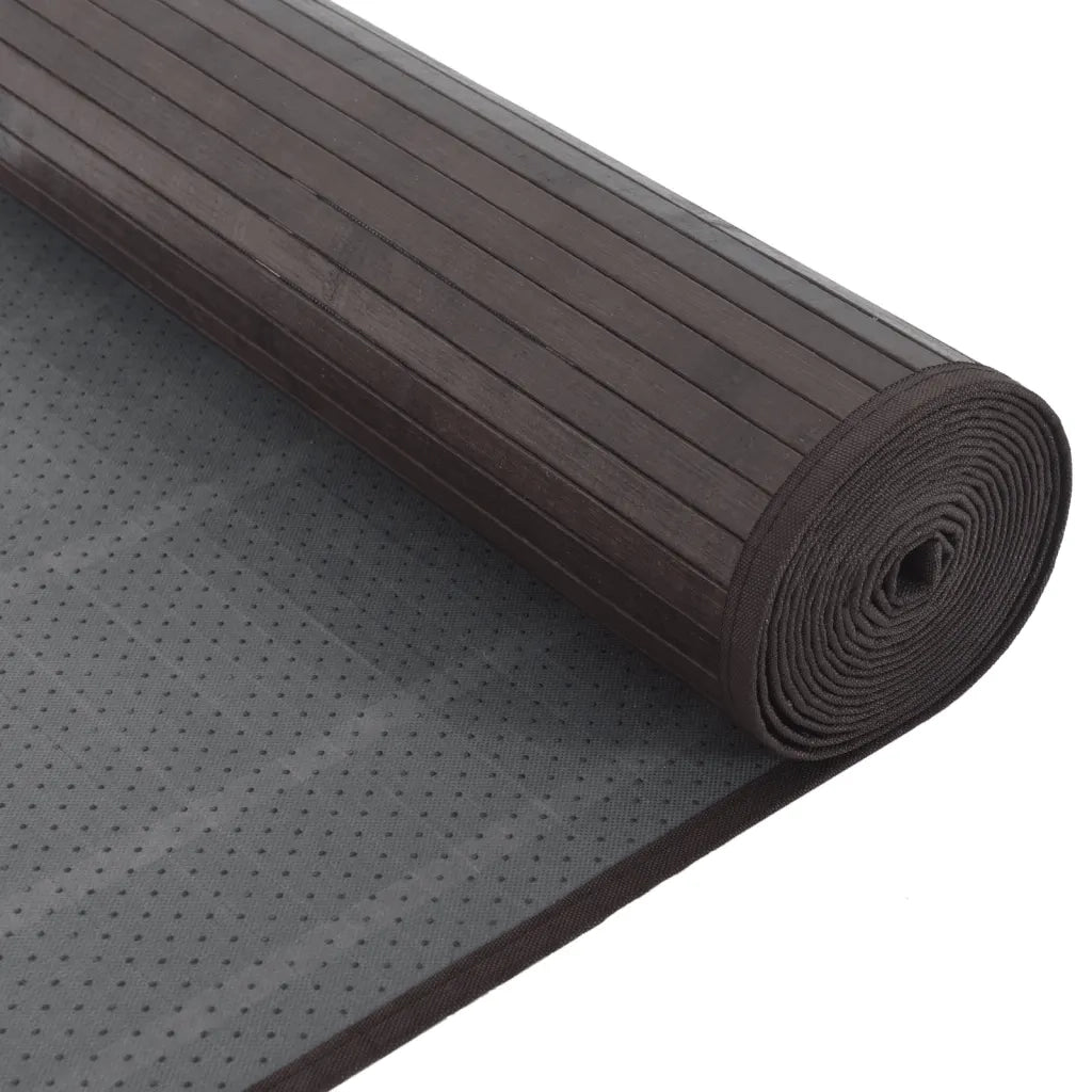 Tappeto Rettangolare Marrone Scuro 80x400 cm in Bambù 376923