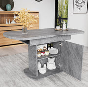 Tavolo da pranzo allungabile con contenitori; grigio