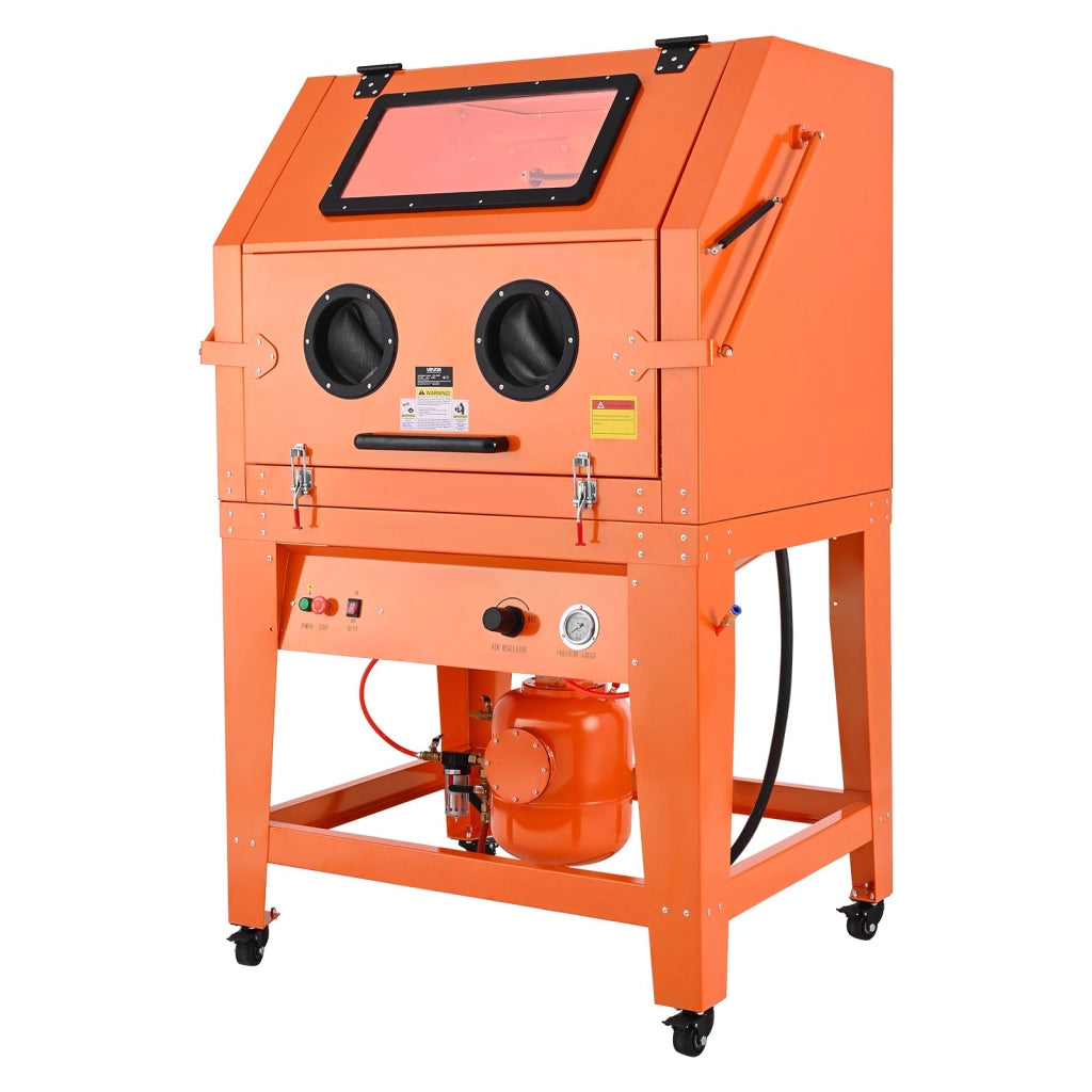 Cabina di Sabbiatura SBC-1000P 927 L con Collettore Polvere e Tramoggia 121 L in Acciaio per Officina e Fai da Te
