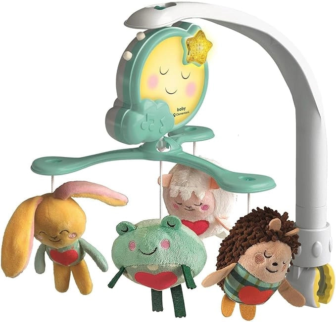 Goodnight Cot Mobile, Giocattolo Musicale per Neonati 0+ Mesi, per Culla e Passeggino, in Morbido Tessuto,Baby Clementon