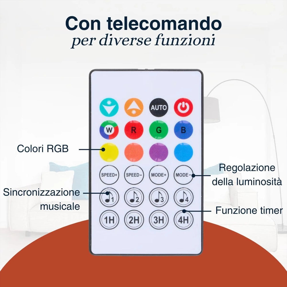 Lampada da Terra RGB 104.5cm Telecomando Illuminazione Timer e Modalità Musica