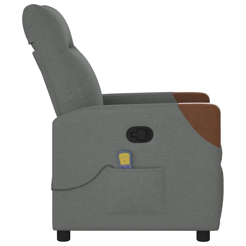 Poltrona reclinabile massaggiante in tessuto grigio scuro 4104818