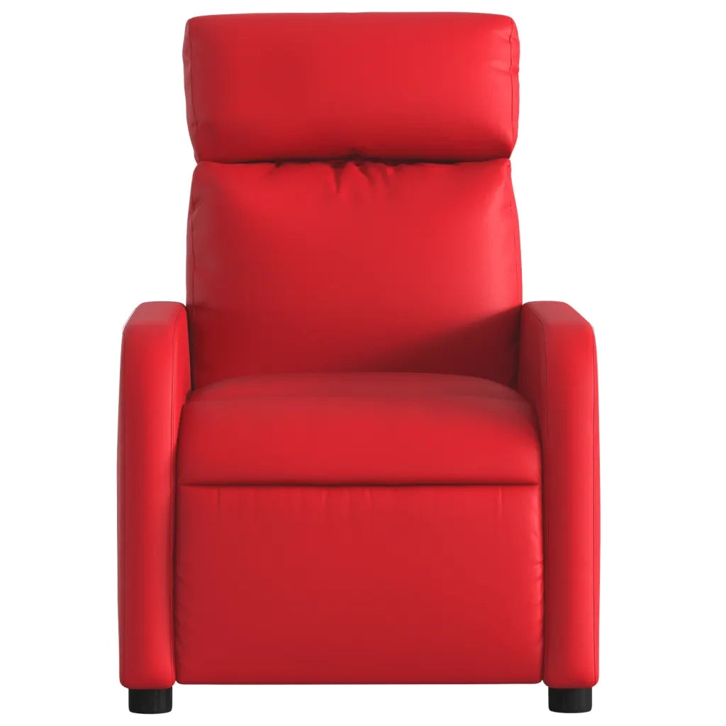 Poltrona Reclinabile Rossa in Similpelle 374188