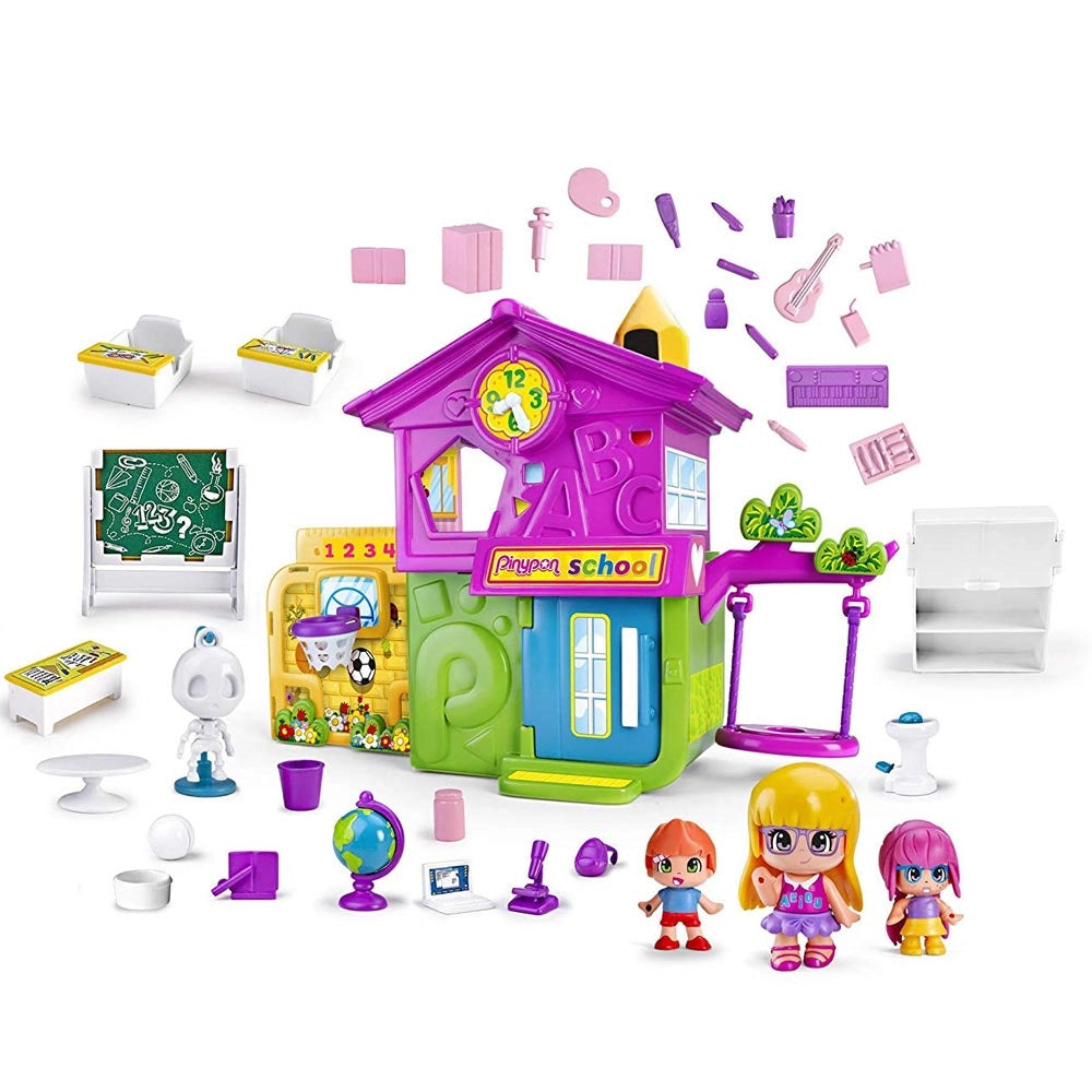 Playset Scuola Pinypon Mix Max con 3 Bambole Personaggi e Accessori Gioco