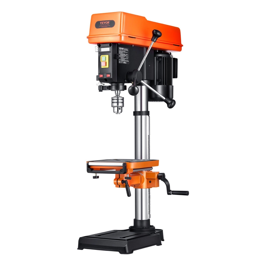 Trapano a Colonna da Banco 750W DP30016B-VS Velocità Regolabile 340-2200 Giri/min Piano Inclinabile 0-45° per Legno e Metallo