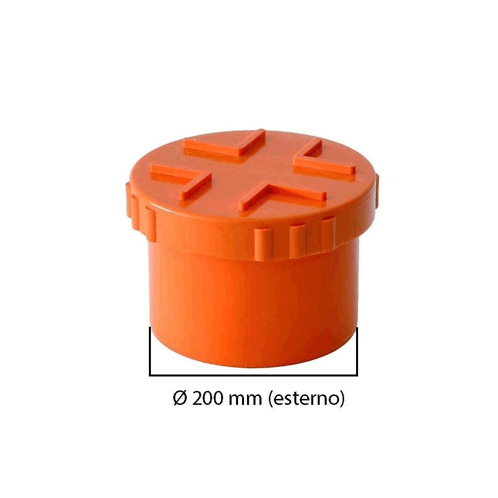 Tappo a vite in pvc : Colore - Arancio, Diametro - 200