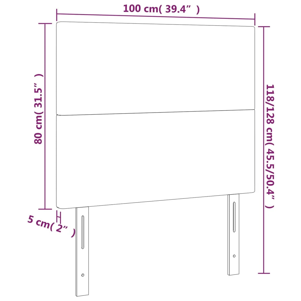 Testiera a LED-Testata con LED Nera 100x5x118/128 cm in Tessuto 253377