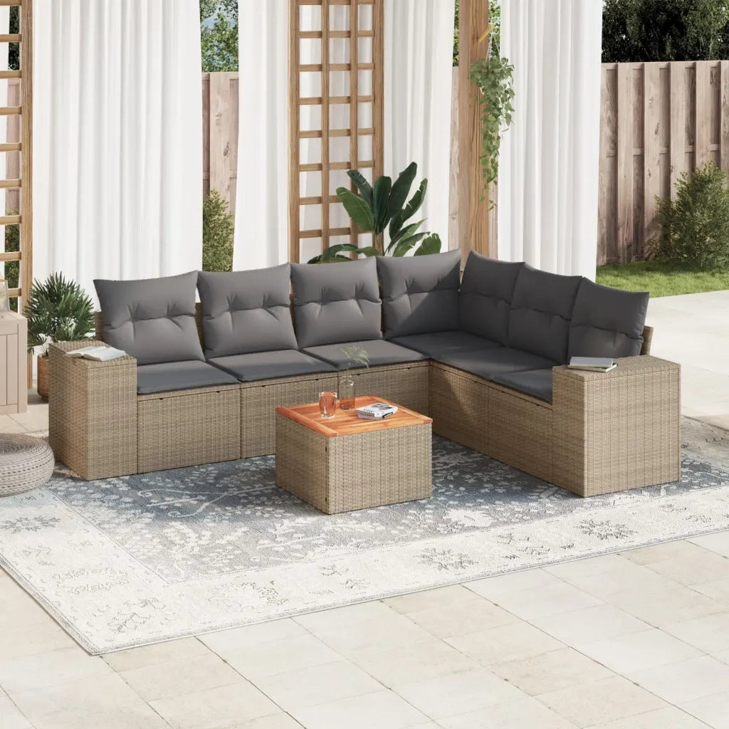 Patio Sofa Set 6-Posti Beige and Grey 3225464