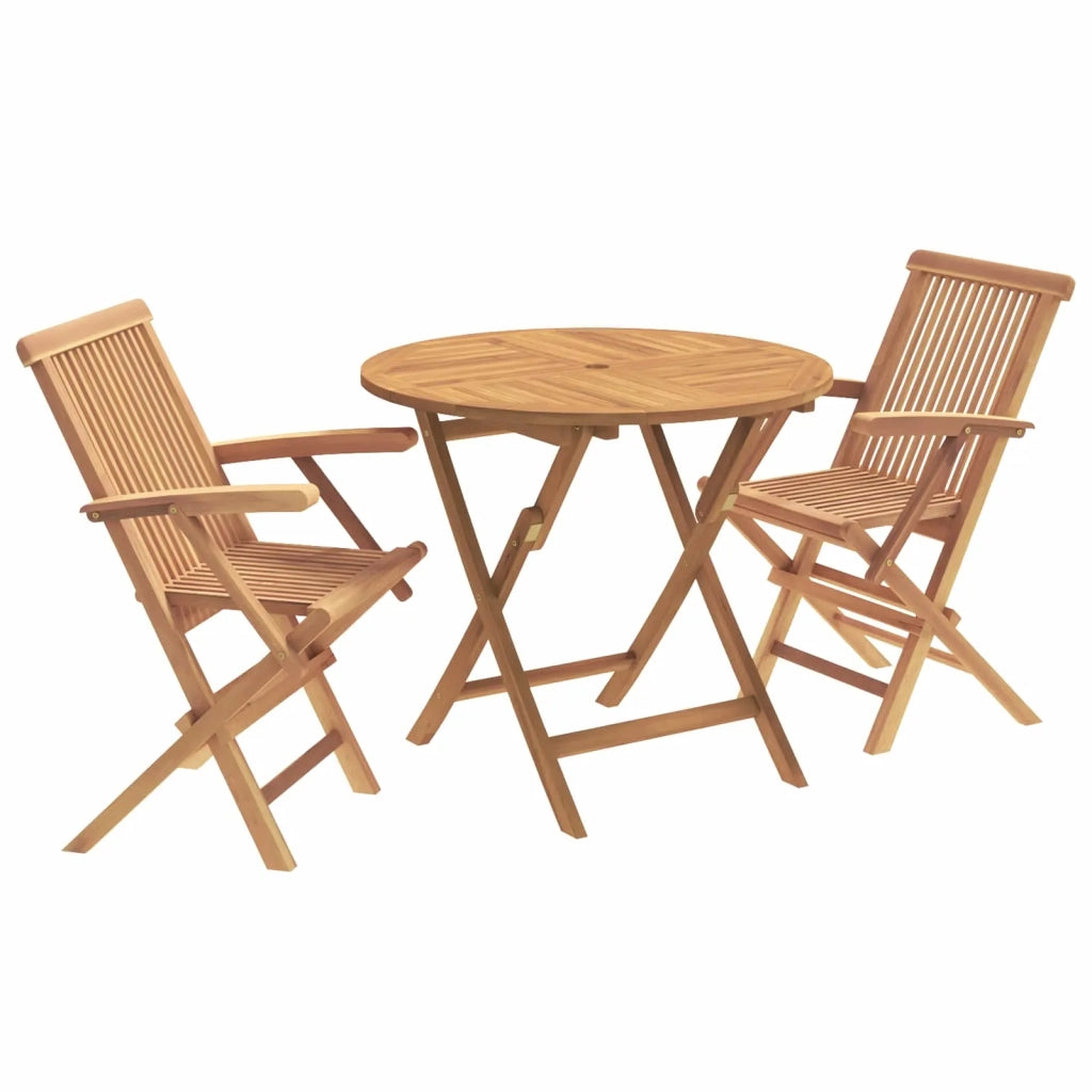 Set Bistro da Giardino Pieghevole 3 Pezzi Naturale 3434097