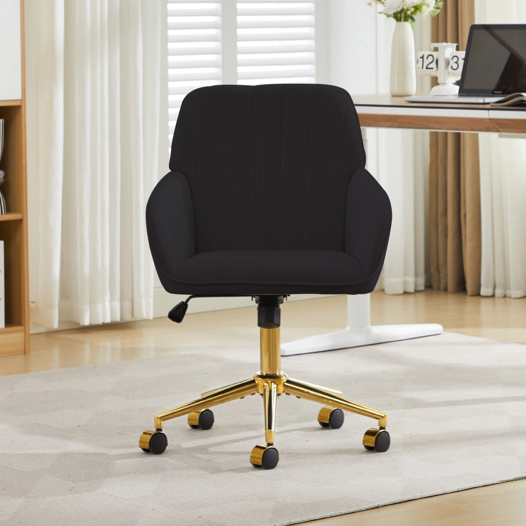 SEDIA girevole regolabile 50-59 cm in velluto nero