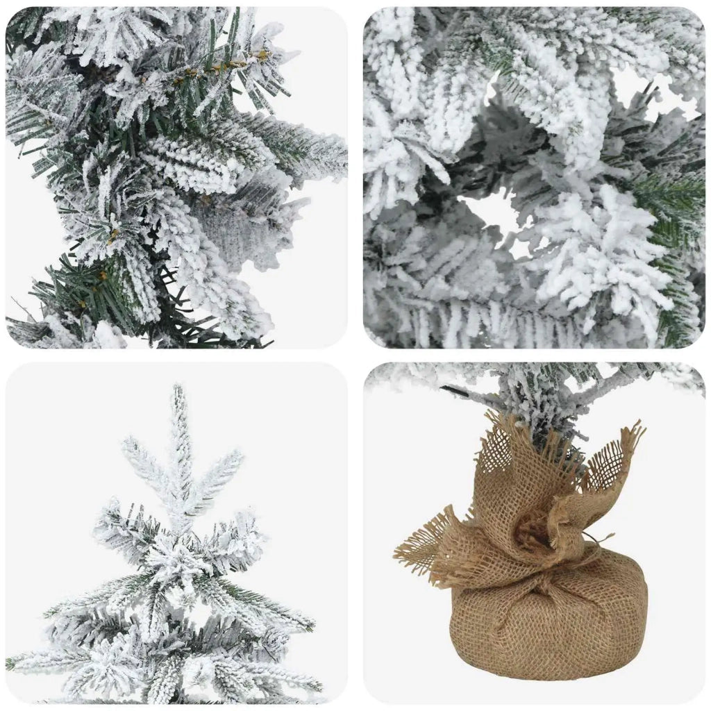 Albero di Natale Mini 90 cm PVC e PE Verde e Bianco 3468442