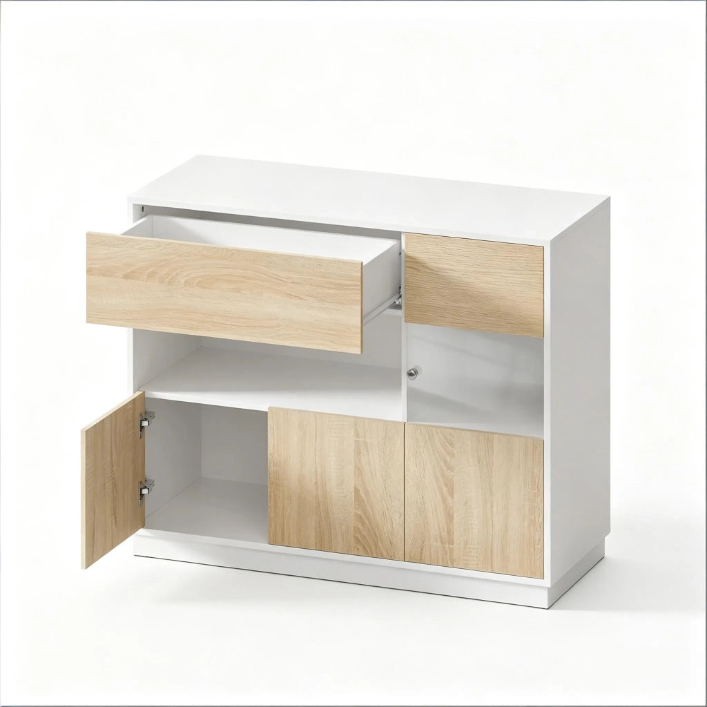 Ampio mobile per ingresso, credenza e armadio portaoggetti, sideboard da cucina