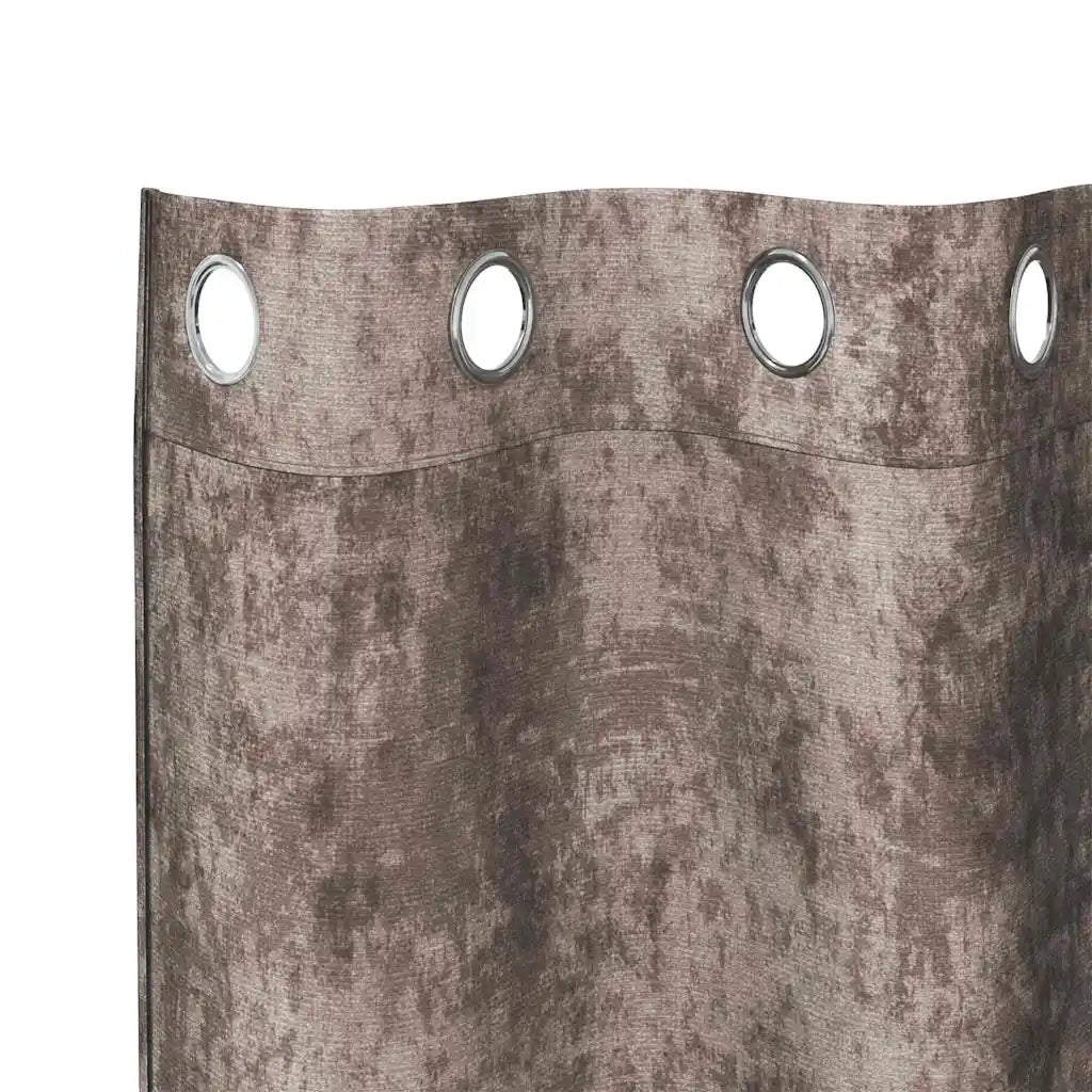 Tende in Velluto 2 pz Cappuccino 260 x 140 cm Velluto 4107672