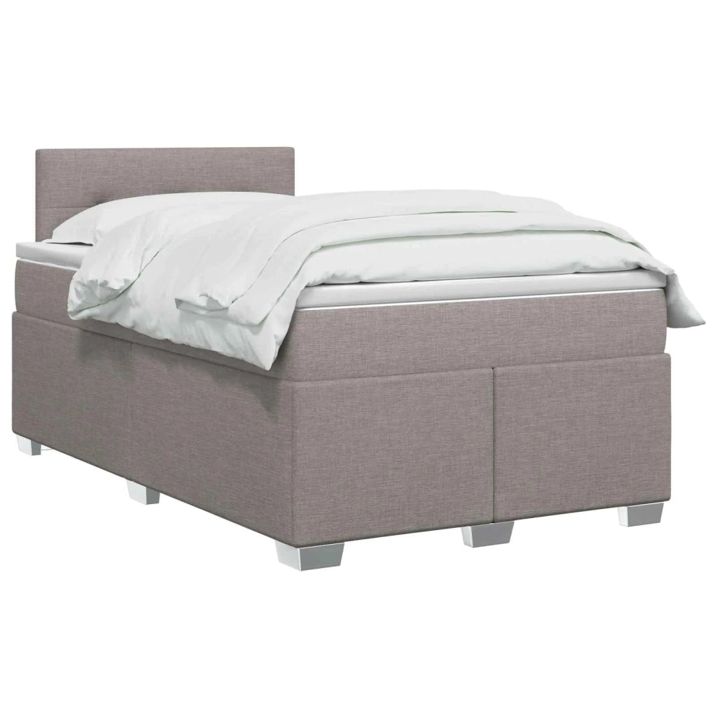 Letto con Box Spring, Materasso e LED Tortora 120 x 200 cm 3451921