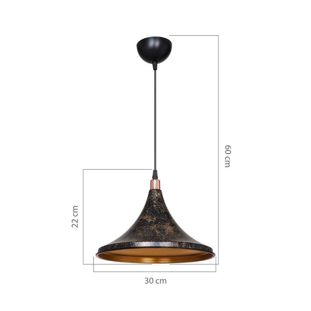 Lampada a sospensione metallo Kalyon ASZ1650 colore nero e oro