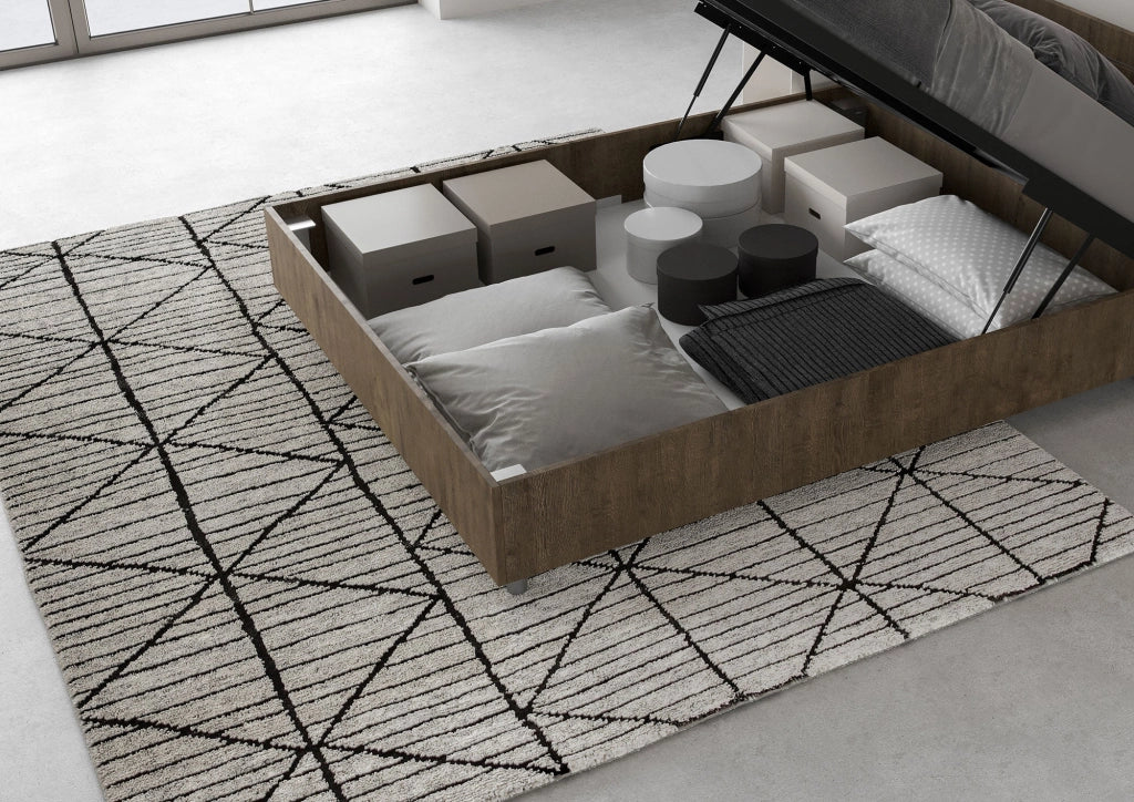 Letto Matrimoniale Francese 140x200 cm con Rete Nuamo Noce