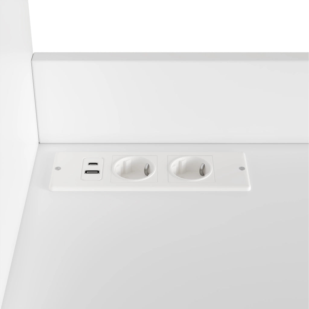 Credenza alta con ampio spazio contenitore e prese USB A e USB C per cucina e sala da pranzo 100.5×40×178 cm