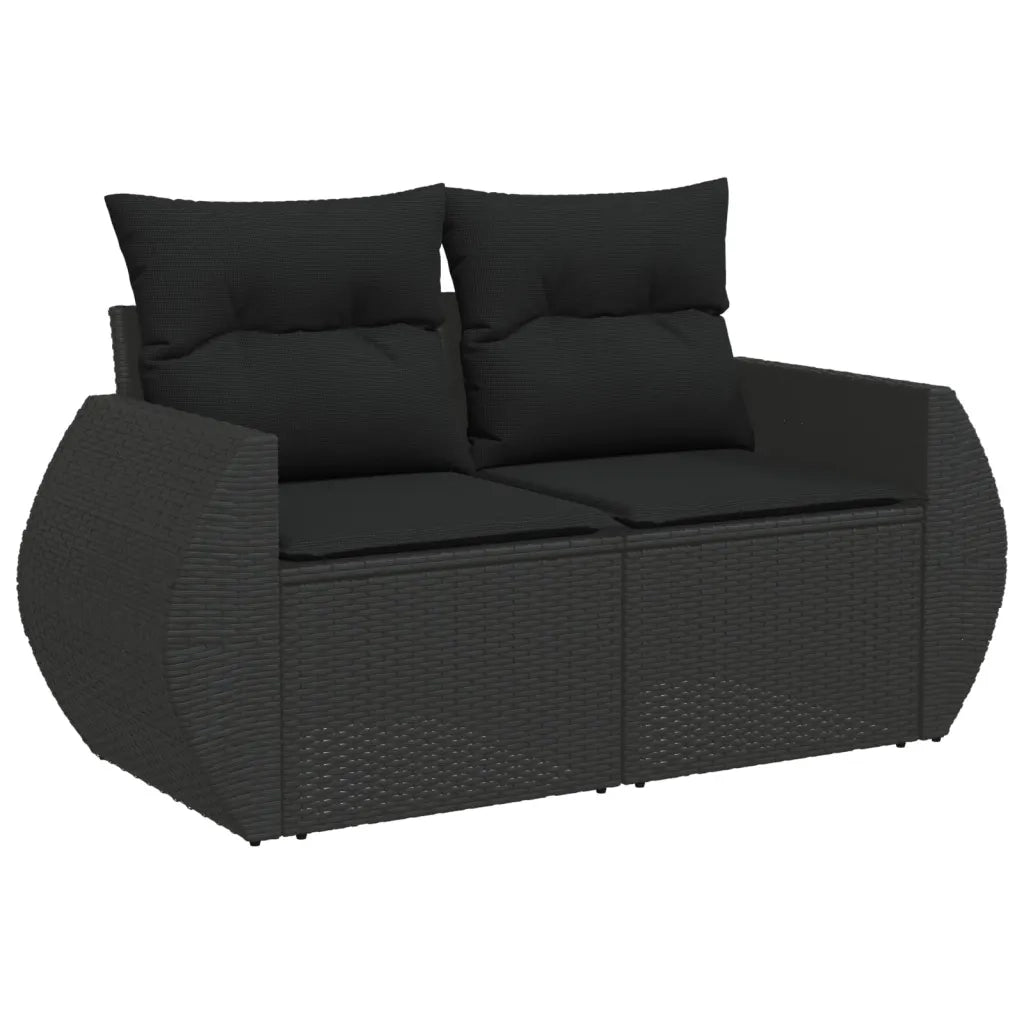 Set Divani da Giardino con Cuscini 8 pz Nero in Polyrattan 3275145