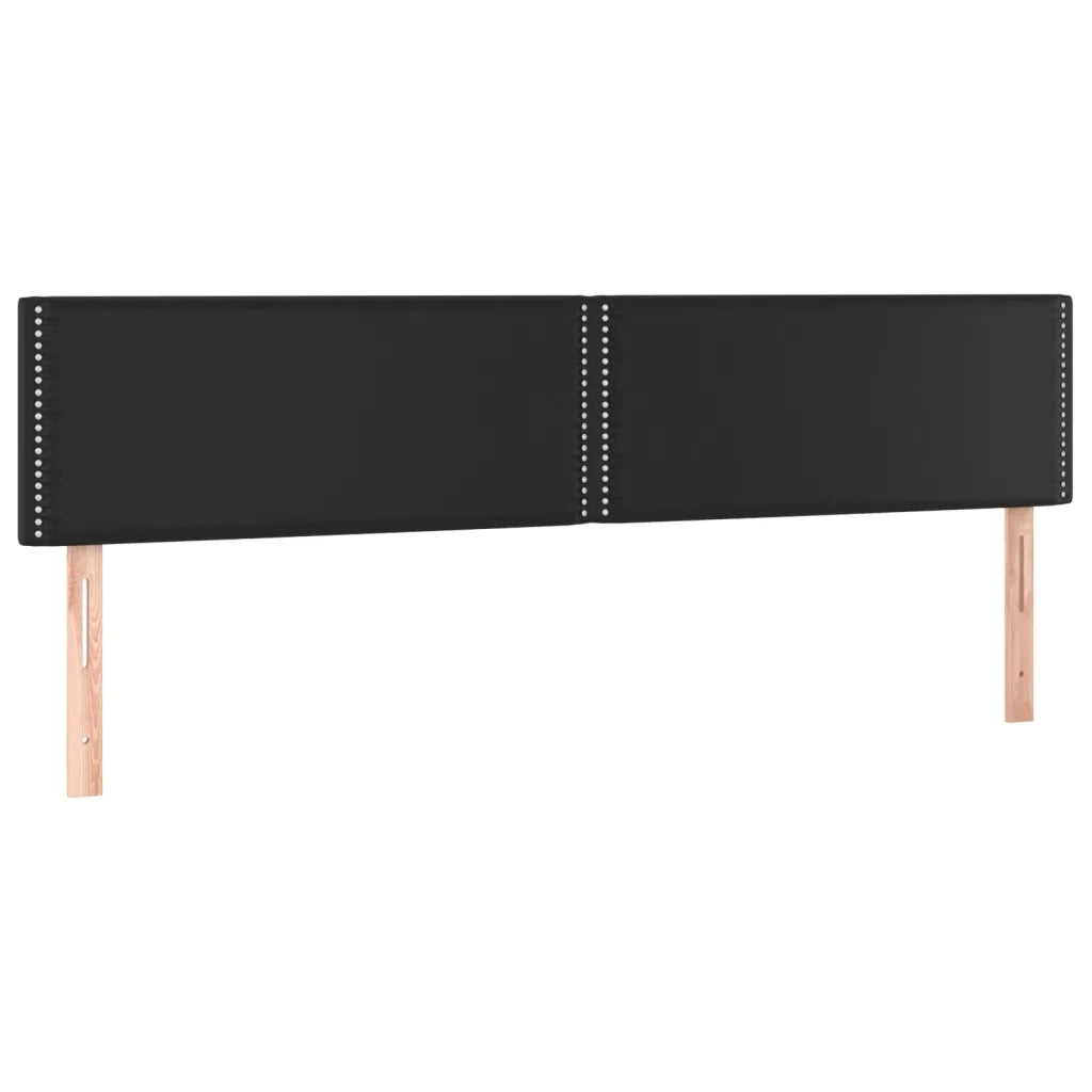 Giroletto a Molle con Materasso e LED Nero 180x200cm Similpelle