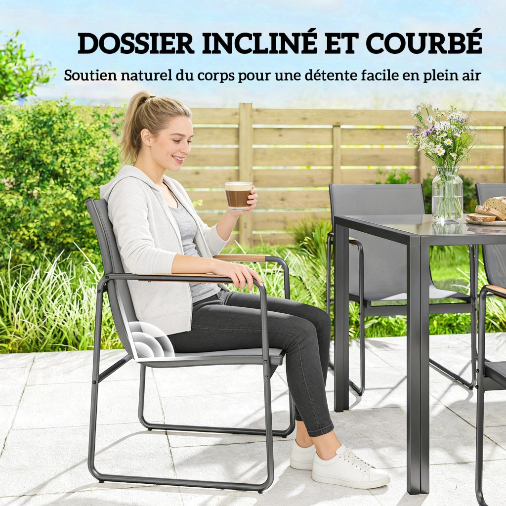 Set Giardino 7 Pezzi per 6 Persone ¨C Minimal ¨C Grigio