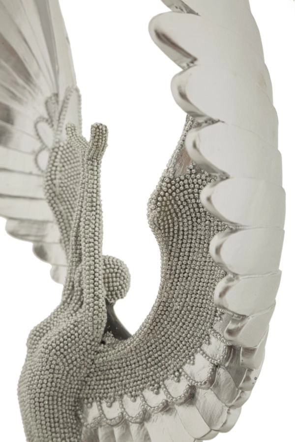 Statuetta Sparky 26x9x48 cm in Resina Argento e Nero