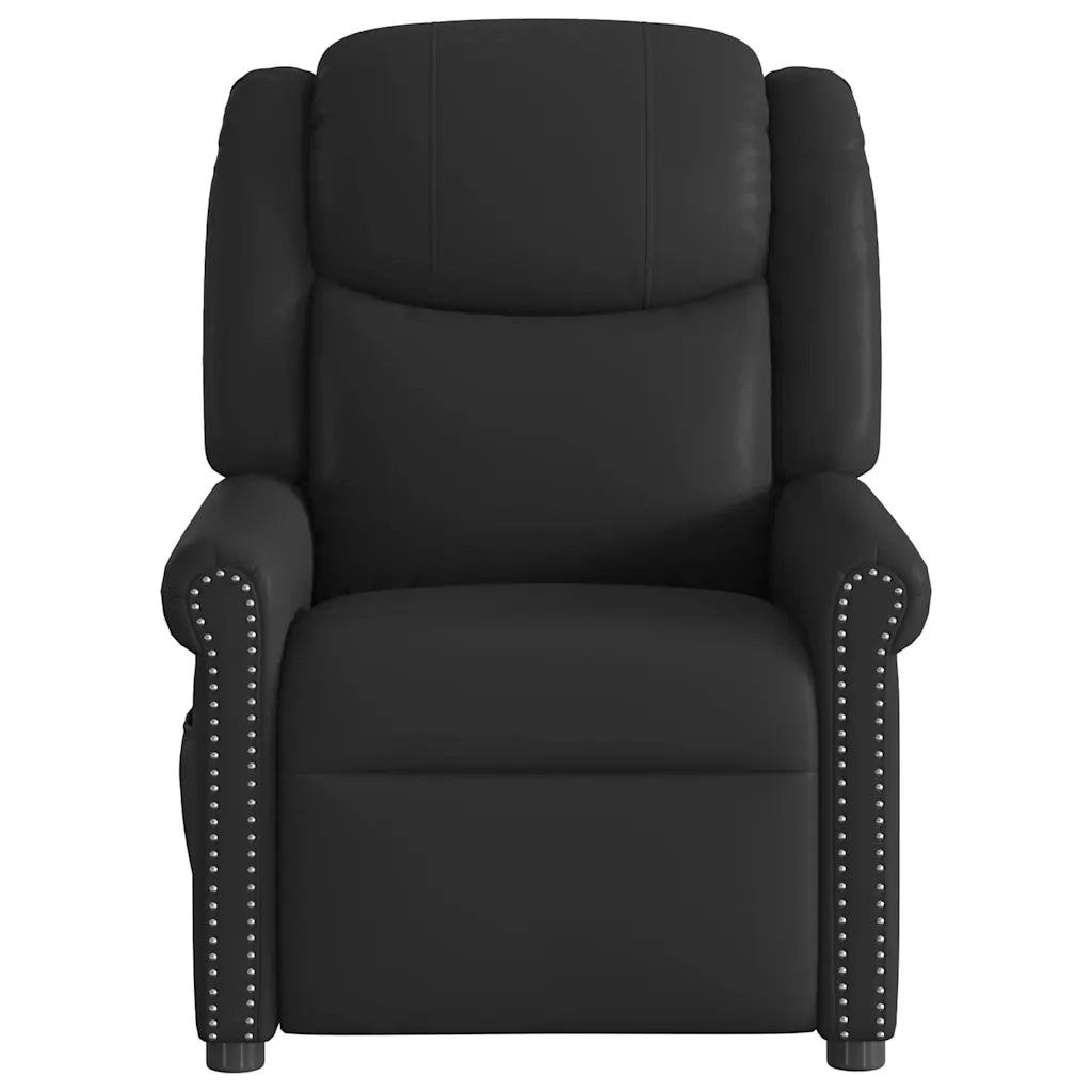Poltrona Reclinabile Nera in Similpelle Lucida 4015678