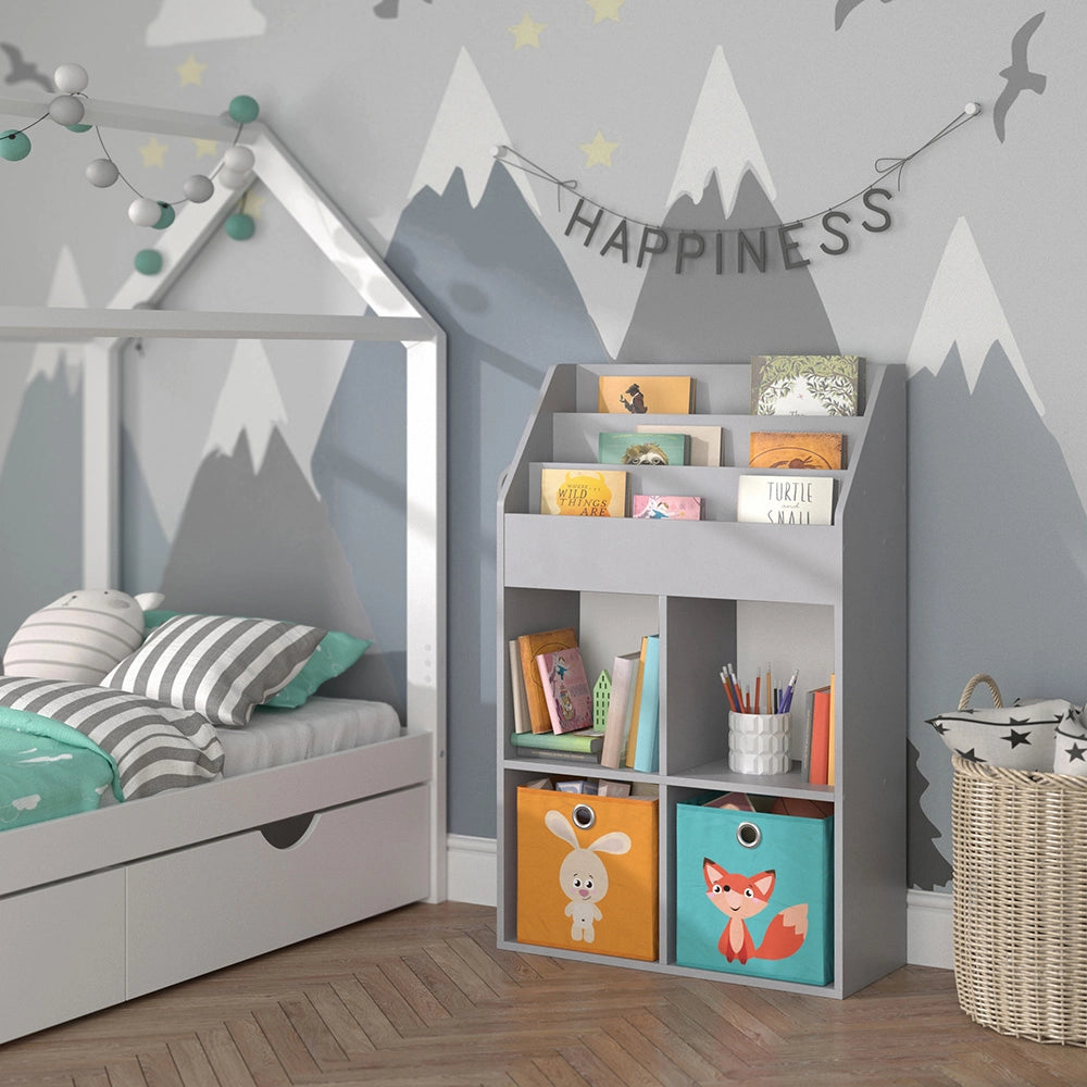 Vicco Libreria bambini Grigio 72 x 114.2 cm con 2 scatole pieghevoli