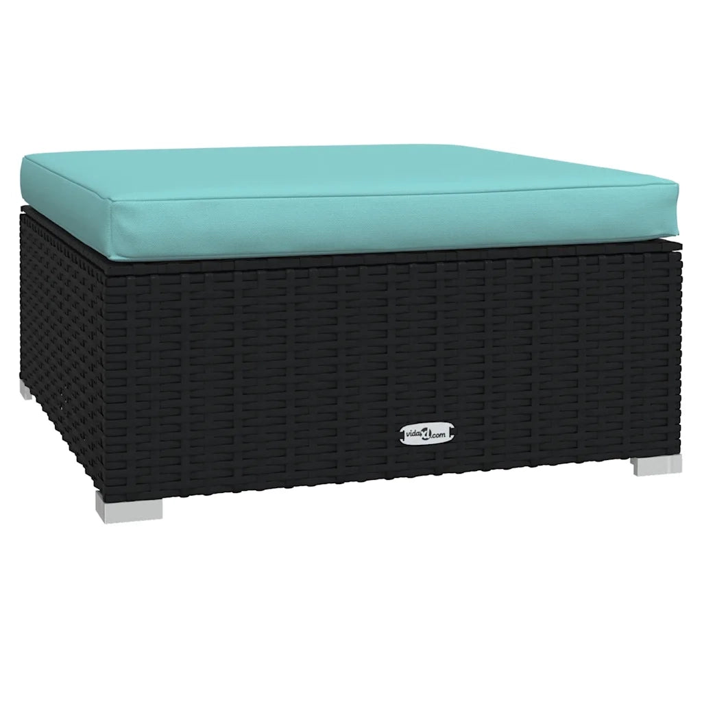 Set Divani da Giardino 5 pz con Cuscini in Polyrattan Nero 3101609
