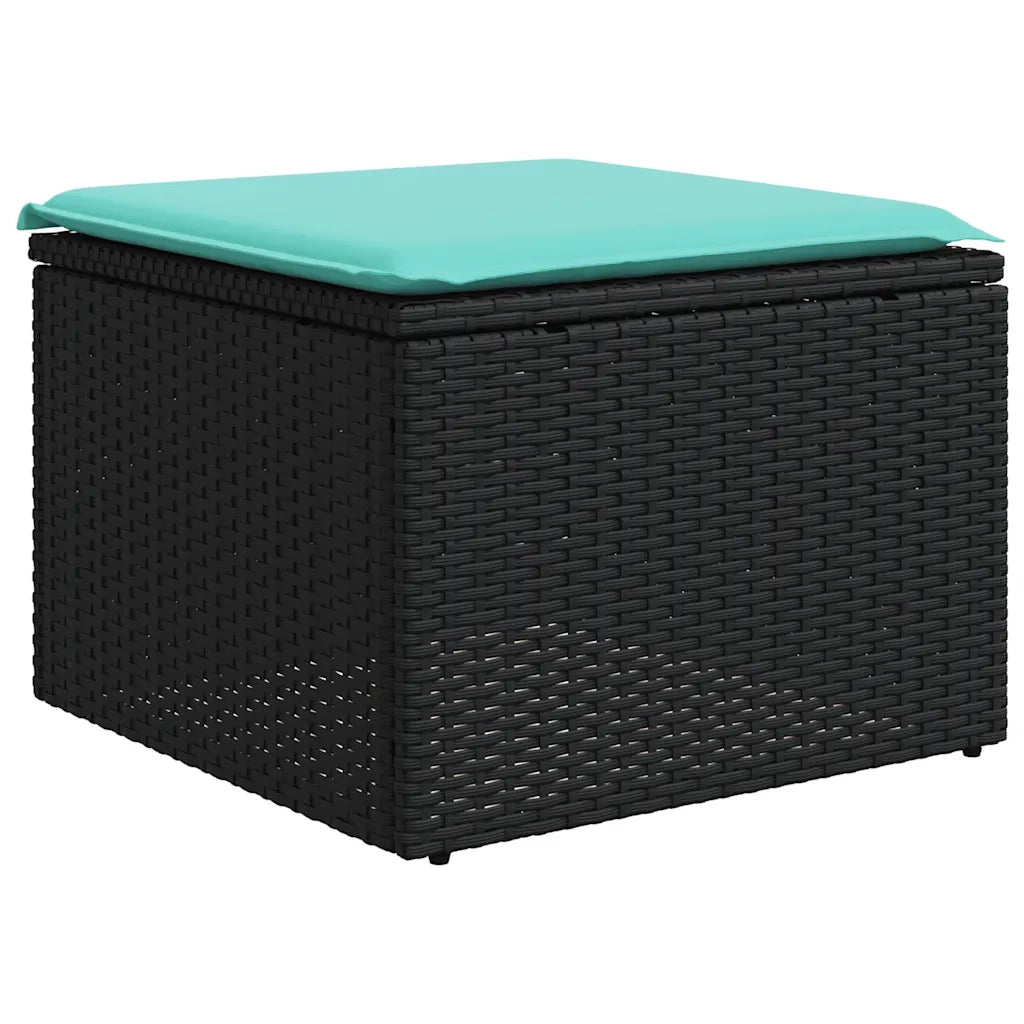 Set Divani da Giardino 7 pz con Cuscini Nero in Polyrattan 3227023