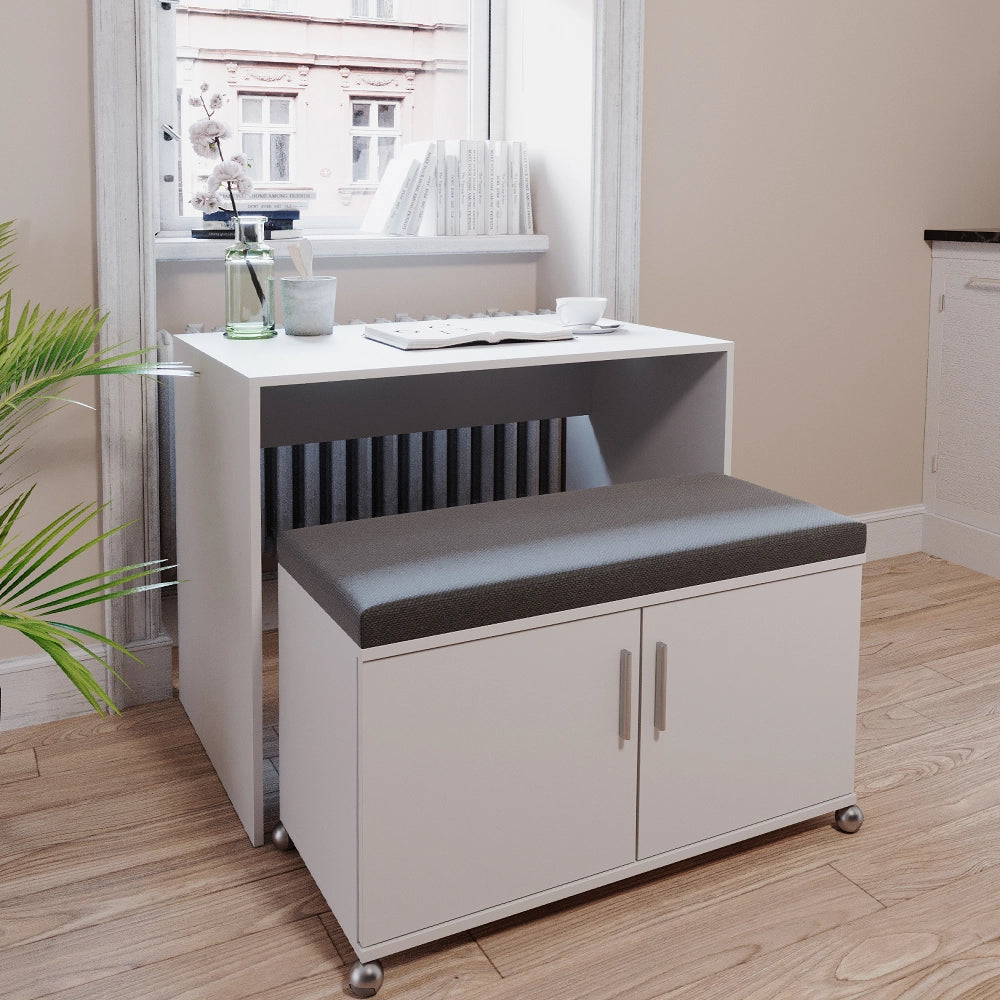 Vicco Scrivania con ruote Bianco 93.2 cm