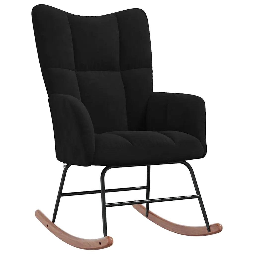 Sedia a Dondolo Nera in Velluto 328145