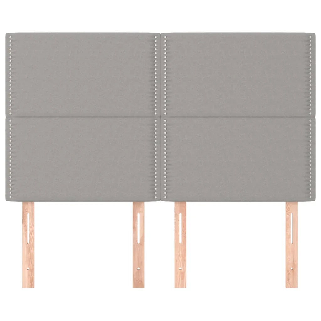 Testiera | Testata Grigio Chiaro 144x5x118/128 cm Tessuto