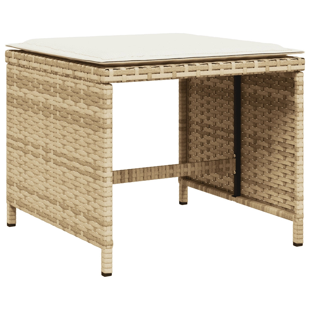 Set da Pranzo da Giardino 13 pz con Cuscini Beige in Polyrattan 3211342
