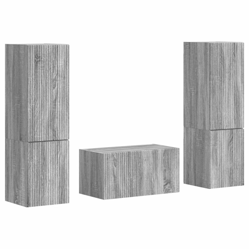 Set mobile TV 5 pcs Grigio Sonoma Legno multistrato 3409102