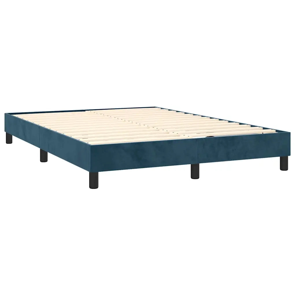 Letto a Molle con Materasso e LED Blu Scuro 140x200 cm 3134409
