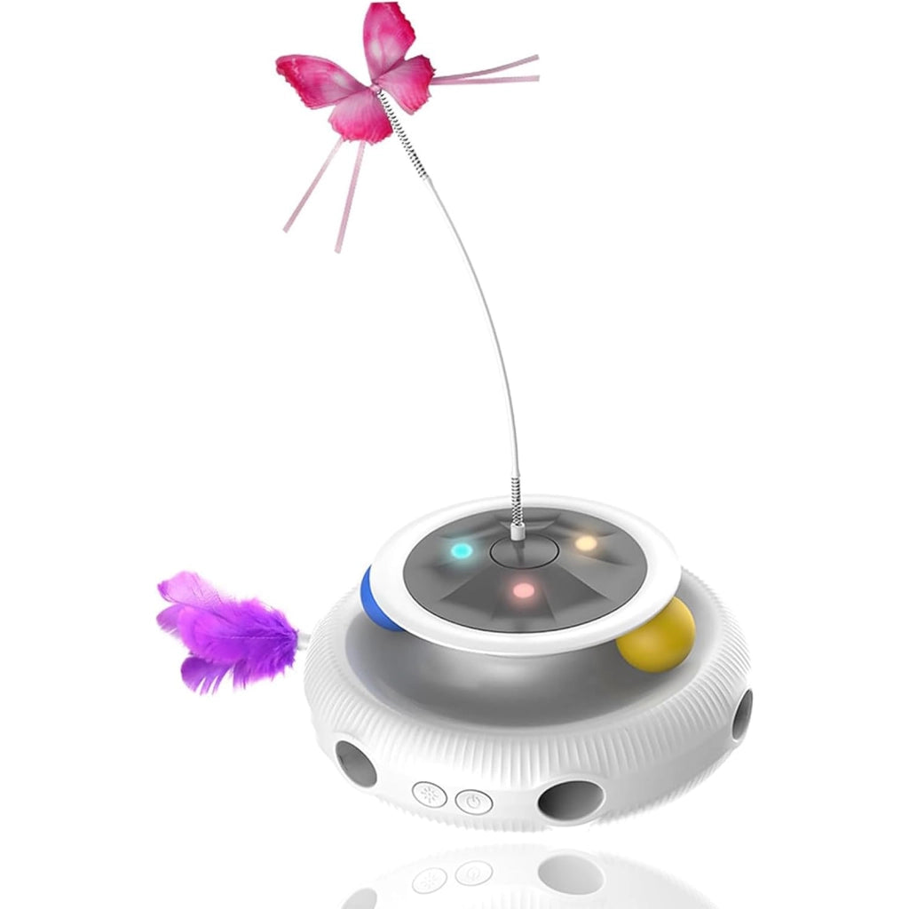 Gioco elettrico 3 in 1 per gatti con farfalla rotante