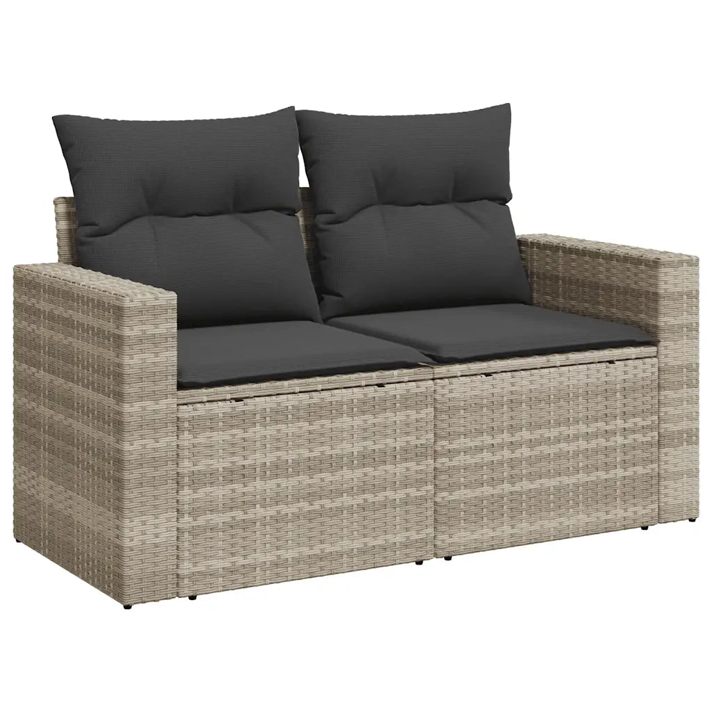 Set Divano da Giardino 8pz con Cuscini Grigio Chiaro Polyrattan 3326363