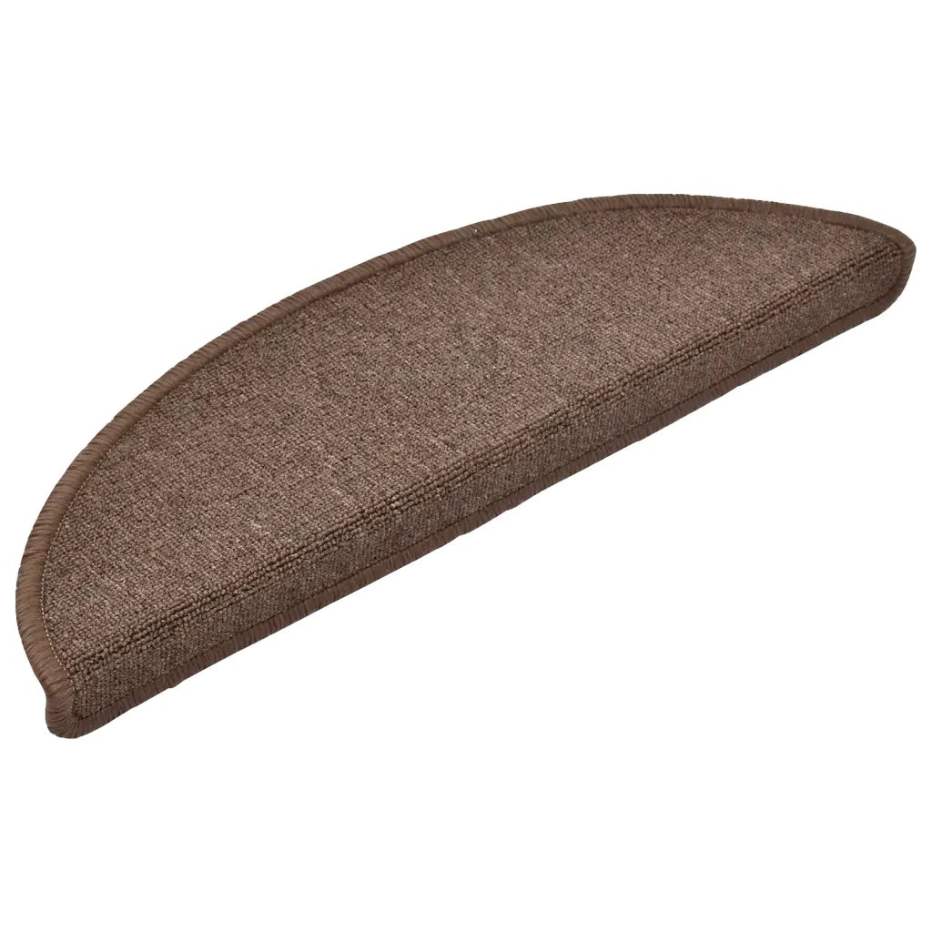 Tappetini per scale 10 pz 56x17x3 cm Marrone caffè Semicircolari 149743